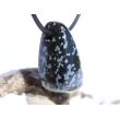 Schneeflockenobsidian Schmuckstein / Trommelstein gebohrt - Sonderqualität - ca. 3 cm x 1,9 cm x 1,5 cm