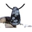 Schneeflockenobsidian Schmuckstein / Trommelstein gebohrt - Sonderqualität - ca. 2,9 cm x 1,7 cm x 1,3 cm