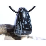 Schneeflockenobsidian Schmuckstein / Trommelstein gebohrt...