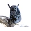 Schneeflockenobsidian Schmuckstein / Trommelstein gebohrt - Sonderqualität - ca. 2,8 cm x 1,9 cm x 1,5 cm
