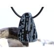 Schneeflockenobsidian Schmuckstein / Trommelstein gebohrt - Sonderqualität - ca. 2,8 cm x 1,9 cm x 1,5 cm