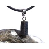 Saphir blau Kristallstab / Rohsteinform Anhänger Silberöse Schmuckdose - Rarität - ca. 2,3 cm x 0,7 cm x 0,6 cm
