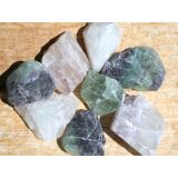 Fluorit bunt gemischt Wassersteine-Sonderqualität / Rohsteine extra angetrommelt - ca. 100 g (GKS) - Restbetand -