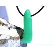 Chrysopras XXL Schmuckstein / Scheibenstein gebohrt - Rarität - Handarbeit - AA-Sonderqualität - ca. 4,7 cm x 1,6 cm x 0,8 cm