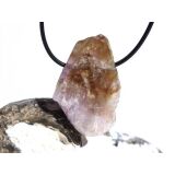 Goethitquarz (Kakoxenit / Cakoxenit) XXL Scheibenstein / Trommelstein gebohrt - Rarität - ca. 4,2 cm x 2,8 cm x 0,6 cm