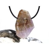 Goethitquarz (Kakoxenit / Cakoxenit) XXL Scheibenstein / Trommelstein gebohrt - Rarität - ca. 4,2 cm x 2,8 cm x 0,6 cm