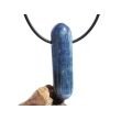 Disthen blau "Silberschimmer" XXL Schmuckstein / Trommelstein gebohrt (Cyanit / Kyanit) - Sonderqualität - ca. 4,3 cm x 1,2 cm x 1,1 cm