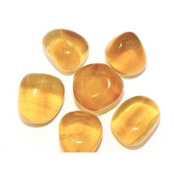 Fluorit gelb Trommelsteine - AA-Sonderqualitt - Raritt - ca. 2,1 - 2,6 cm / ca. 10 - 14 g/St