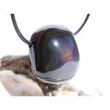 Regenbogenobsidian Trommelstein / Schmuckstein gebohrt -...