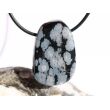 Schneeflockenobsidian Trommelstein / Scheibenstein gebohrt - Sonderqualität - ca. 3,5 cm x 2,4 cm x 1,2 cm
