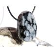 Schneeflockenobsidian Trommelstein / Scheibenstein gebohrt - Sonderqualität - ca. 3,5 cm x 2,4 cm x 1,2 cm