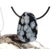Schneeflockenobsidian Trommelstein / Scheibenstein gebohrt - Sonderqualität - ca. 3,5 cm x 2,4 cm x 1,2 cm