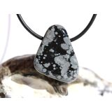 Schneeflockenobsidian Trommelstein / Schmuckstein gebohrt - Sonderqualität - ca. 2,8 cm x 2,2 cm x 1,5 cm
