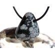 Schneeflockenobsidian Trommelstein / Schmuckstein gebohrt - Sonderqualität - ca. 2,8 cm x 2,2 cm x 1,5 cm