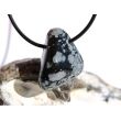 Schneeflockenobsidian Trommelstein / Schmuckstein gebohrt - Sonderqualität - ca. 2,8 cm x 2,2 cm x 1,5 cm