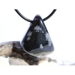 Schneeflockenobsidian Schmuckstein / Trommelstein gebohrt...