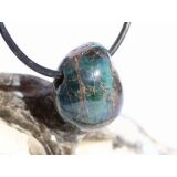 Apatit blau natur Trommelstein gebohrt - ca. 2 cm x 1,8...