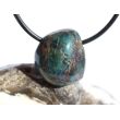 Apatit blau natur Trommelstein gebohrt - ca. 2 cm x 1,8 cm x 1 cm - Sonderpreis wg. Makel -