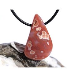 Achat rot (Fleischachat) Trommelstein / Schmuckstein gebohrt - Sonderqualitt - ca. 3,4 cm x 2,1 cm x 1,4 cm