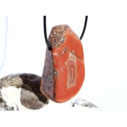 Achat rot (Fleischachat) XXXL Trommelstein gebohrt - ca. 5,1 cm x 2,6 cm x 2,6 cm