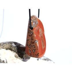 Achat rot (Fleischachat) XXXL Trommelstein gebohrt - ca. 5,1 cm x 2,6 cm x 2,6 cm