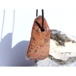 Achat rot (Fleischachat) XXXL Trommelstein gebohrt - ca. 5,1 cm x 2,6 cm x 2,6 cm