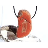 Achat rot (Fleischachat) XXXL Trommelstein gebohrt - ca. 5,1 cm x 2,6 cm x 2,6 cm