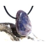 Cordierit (Iolith) Trommelstein / Scheibenstein gebohrt - ca. 2,1 cm x 1,9 cm x 1,4 cm