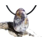 Cordierit (Iolith) Trommelstein / Scheibenstein gebohrt - ca. 2,1 cm x 1,9 cm x 1,4 cm