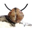 Chiastolith (Andalusit / Kreuzstein) Schmuckstein / Scheibenstein gebohrt - Handarbeit - ca. 2,6 cm x 2,8 cm x 0,8 cm