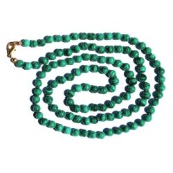 Malachit Halskette / Kugelkette - Kugeln 6 mm - ca. 80 cm