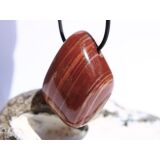 Dolomit gebändert (Dolomit-Marmor) rot XXL Schmuckstein / Trommelstein gebohrt - Sonderqualität - ca. 4,1 cm x 3 cm x 2,1 cm