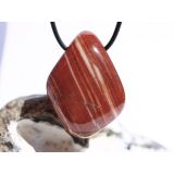 Dolomit gebändert (Dolomit-Marmor) rot XXL Schmuckstein / Trommelstein gebohrt - Sonderqualität - ca. 4,1 cm x 3 cm x 2,1 cm
