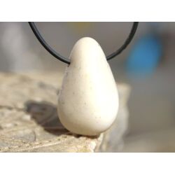 Dolomit beige Ivoryit Trommelstein gebohrt - Sonderqualit�t - ca. 3,3 cm x 2,1 cm x 1,7 cm