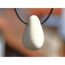 Dolomit beige Ivoryit Trommelstein gebohrt - Sonderqualit�t - ca. 3,3 cm x 2,1 cm x 1,7 cm