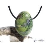 Serpentin mit Pyrit Trommelstein gebohrt - ca. 3,1 cm x...