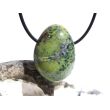 Serpentin mit Pyrit Trommelstein gebohrt - ca. 3,1 cm x 2,3 cm x 1,4 cm