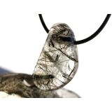 Turmalinquarz Schmuckstein / Trommelstein gebohrt - Sonderqualität - ca. 3,5 cm x 2,2 cm x 1,3 cm