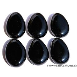 Obsidian Trommelsteine / Scheibensteine gebohrt - Sonderqualitt - ca. 2,8 - 3,2 cm / ca. 8-13 g/St
