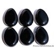 Obsidian Trommelsteine / Scheibensteine gebohrt - Sonderqualität - ca. 2,8 - 3,2 cm / ca. 8-13 g/St