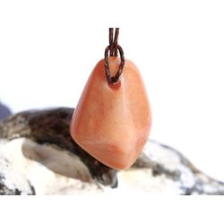 Aprikosencalcit (Calcit apricot) Schmuckstein gebohrt -...