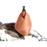 Aprikosencalcit (Calcit apricot) Schmuckstein gebohrt -...