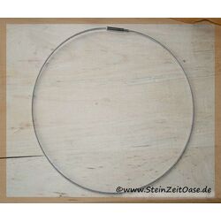 Stahlreifen / Halsreif mit Drehverschluss - stahlgrau / silber - 1 dickere Kordel (1 mm) - ca. 42 cm -