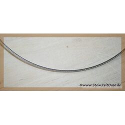Stahlreifen / Halsreif mit Drehverschluss - stahlgrau / silber - 1 dickere Kordel (1 mm) - ca. 42 cm -