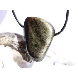 Goldobsidian Trommelstein / Schmuckstein gebohrt - AA-Sonderqualitt - ca. 3,3 cm x 2,6 cm x 1,7 cm