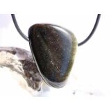 Goldobsidian Trommelstein / Schmuckstein gebohrt - AA-Sonderqualität - ca. 3,3 cm x 2,6 cm x 1,7 cm