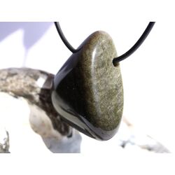 Goldobsidian XL Trommelstein / Schmuckstein gebohrt - Sonderqualitt - ca. 3,7 cm x 2,8 cm x 1,3 cm