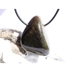 Goldobsidian XL Trommelstein / Schmuckstein gebohrt - Sonderqualitt - ca. 3,7 cm x 2,8 cm x 1,3 cm