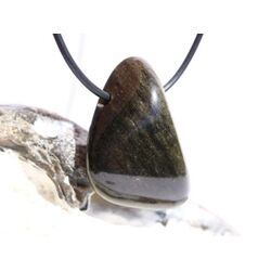 Goldobsidian XL Trommelstein / Schmuckstein gebohrt - Sonderqualitt - ca. 3,7 cm x 2,8 cm x 1,3 cm