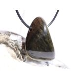 Goldobsidian XL Trommelstein / Schmuckstein gebohrt - Sonderqualität - ca. 3,7 cm x 2,8 cm x 1,3 cm